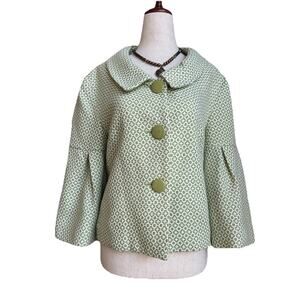 Bob Mackie Women’s Geometric Pattern 3/4 Puff Sleeve Blazer Sz 10 Wearable Art